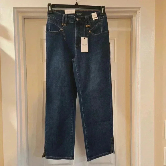 NWT Judy Blue Womens High Waisted Relaxed Straight Leg Jeans Dark Blue Size 26 - Picture 5 of 10